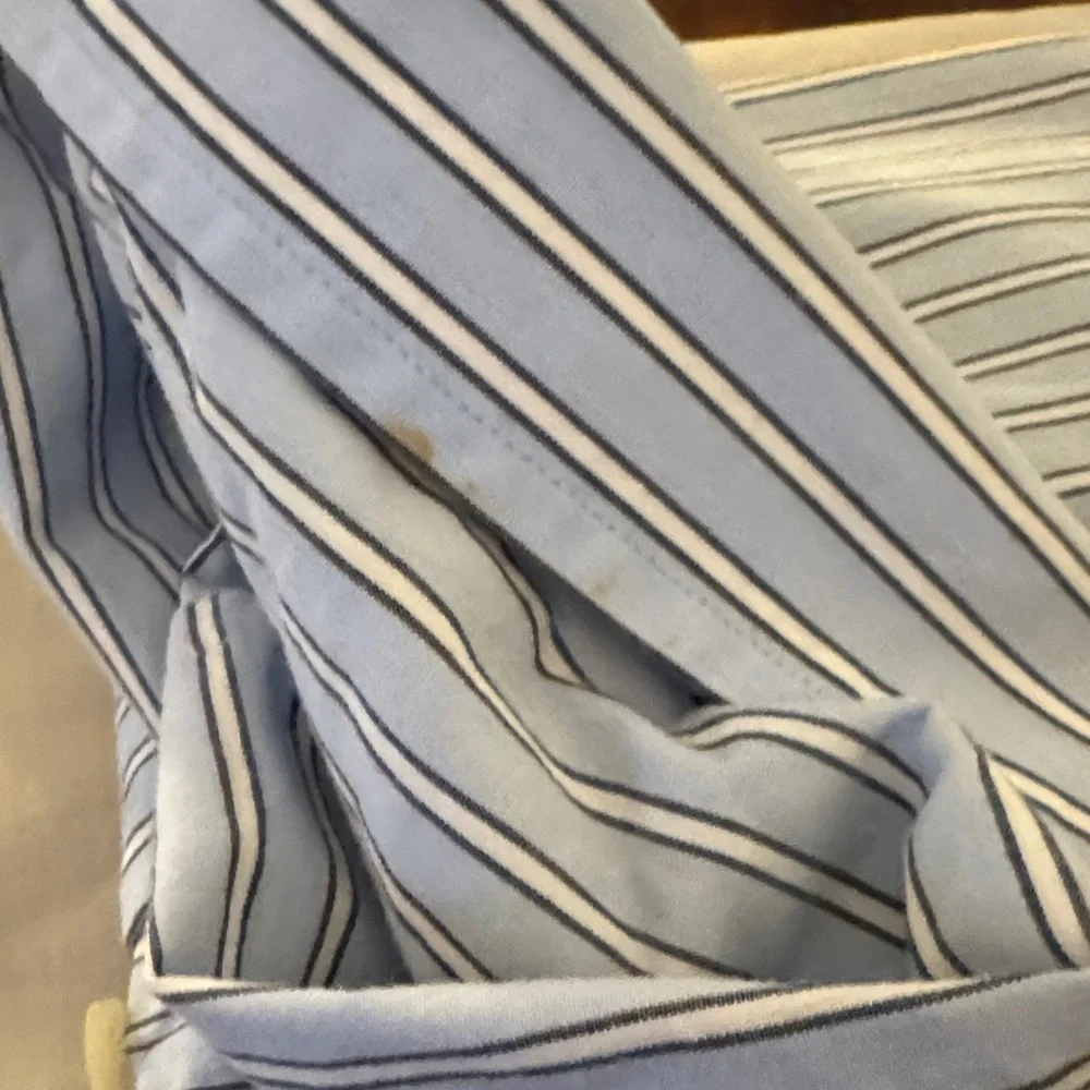 Banana Republic Blue and White Striped Casual Shirt